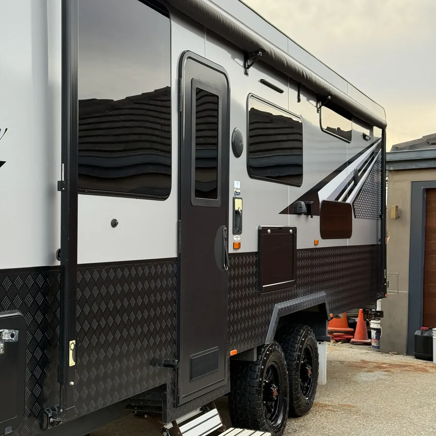 Caravan detailing result Design RV CRX door detail Mandurah Perth