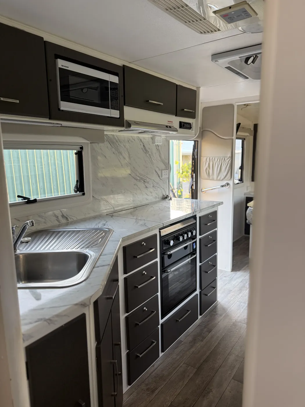 Caravan interior detailing kitchen and oven clean Perth