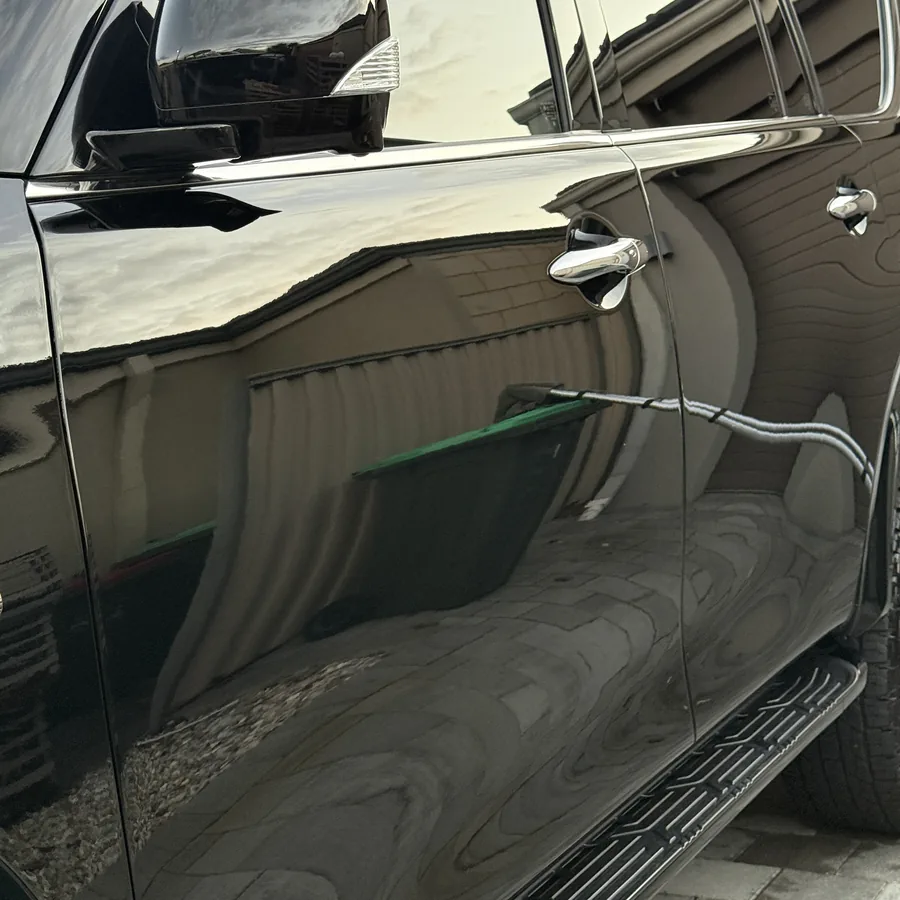 Ceramic coating gloss finish black Nissan Patrol door panel Perth