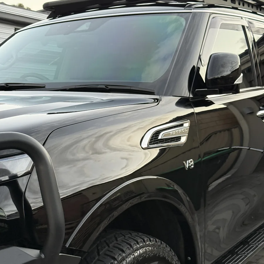 Ceramic coating result black Nissan Patrol V8 Perth